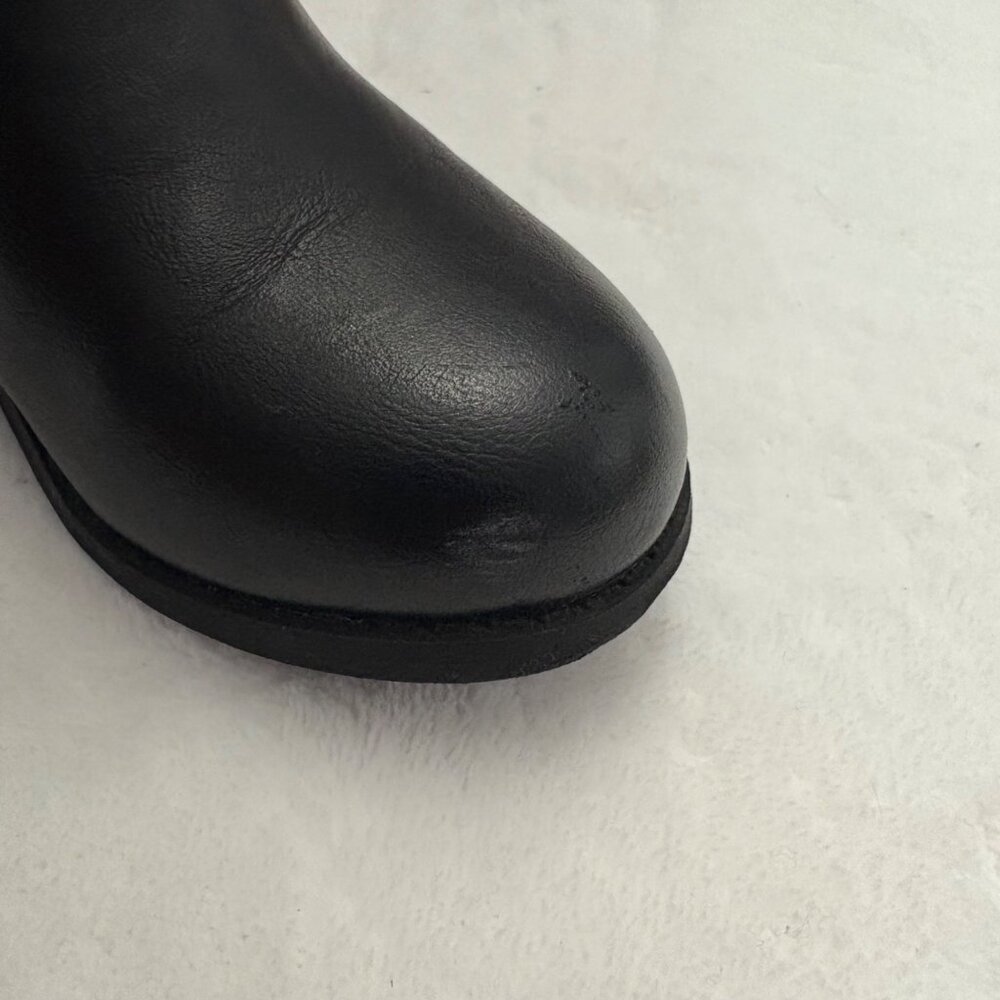 Michael Kors Girls Black Leather Logo Buckle Mid-Calf Boots Size 7 - Picture 8 of 13
